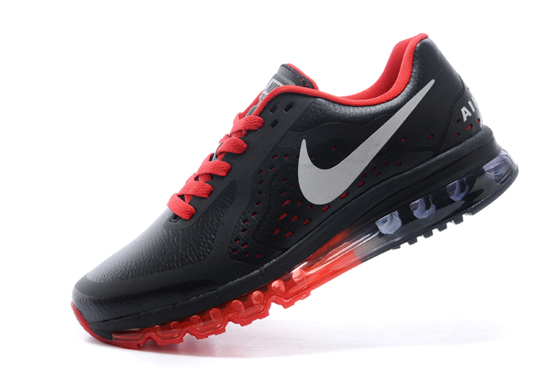 nike air max 2014 cuir chaussures de course hommes noir rouge (1)